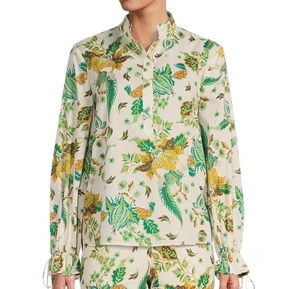 Antonio Melani The Nat Note Ivy Paisley Floral Print Voile Tie Sleeve Blouse - Picture 2 of 15